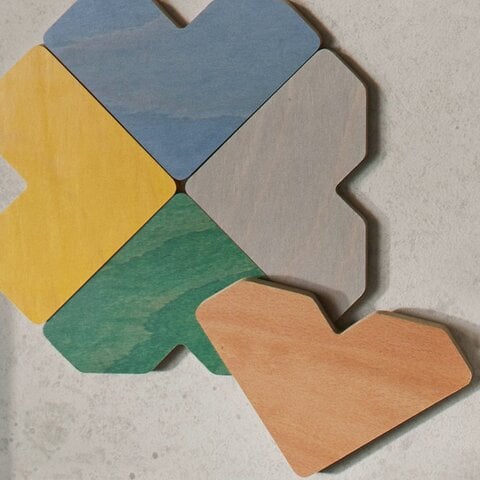 ass-familie Materialmuster in Form von ASS-Herzen