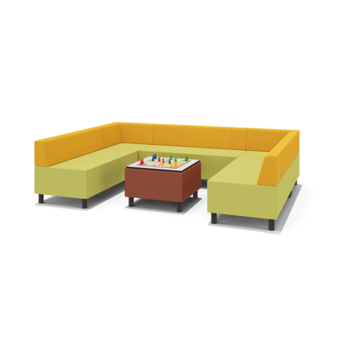 Eckige Sofakombination mit Sofatisch in der Mitte